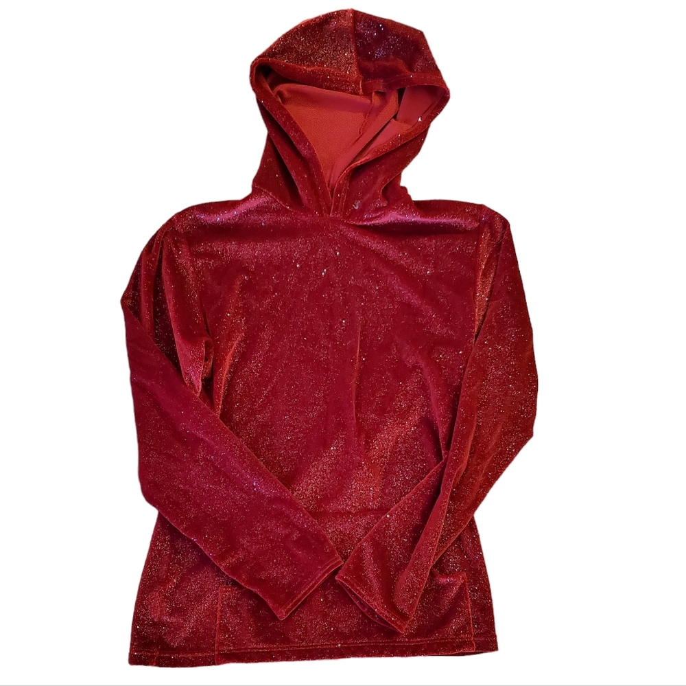 Mondor faux velvet sparkled hoodie size small